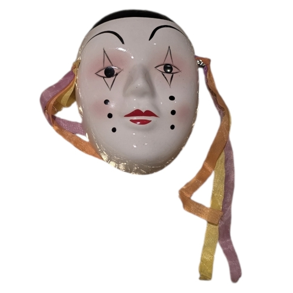 Jester Mask Wall Art with Vibrant Ribbons NEW - Picture 2 of 10